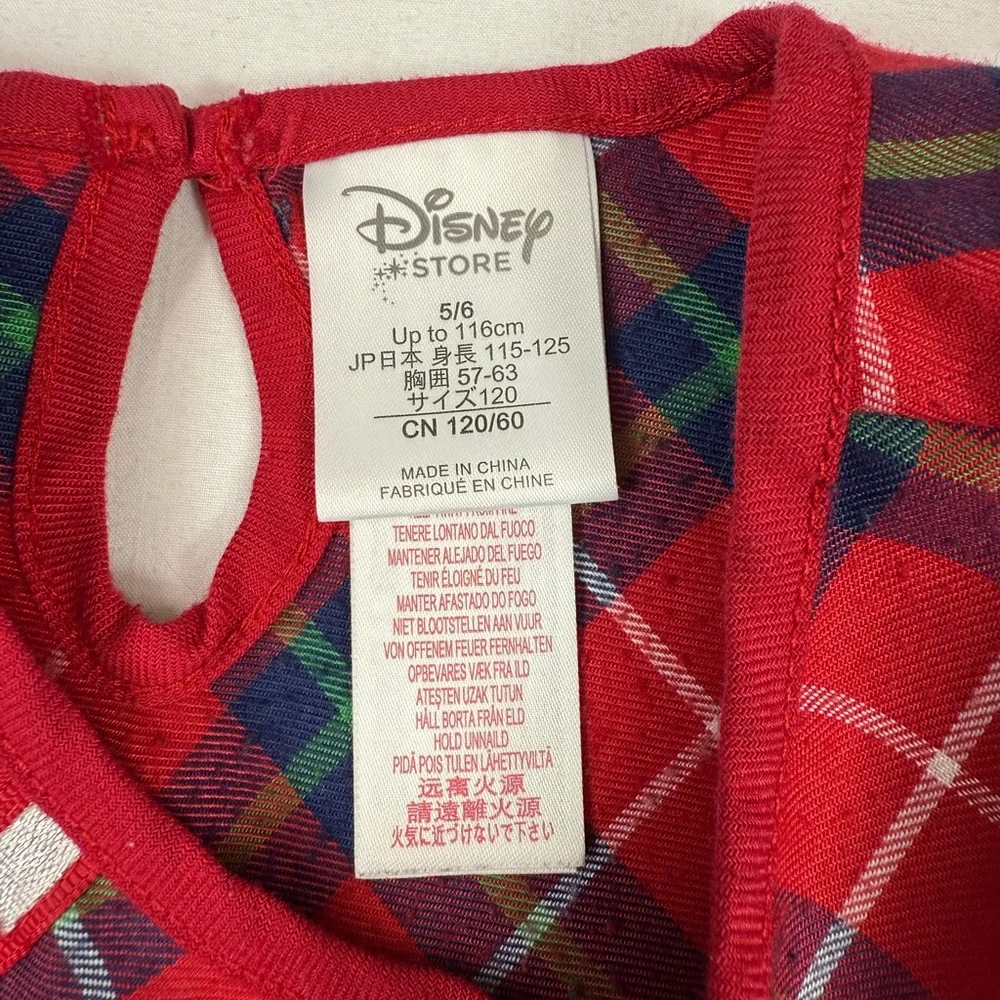 DISNEY STORE Girls Plaid Mickey Minnie Ice Skating Christmas Nightgown 5-6 Cozy‎ - Picture 6 of 12